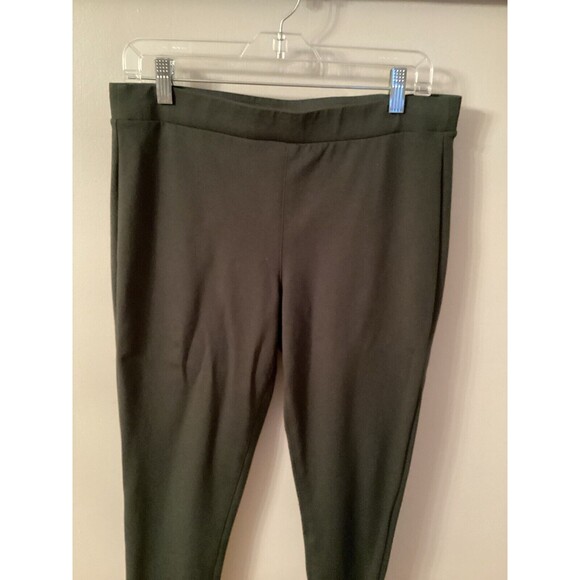 a.n.a SIZE LARGE OLIVE GREEN LEGGINGS / PANTS ELASTIC WAIST HIGH RISE PULL ON - Picture 3 of 6